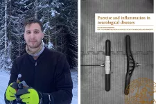 Oscar Manouchehrian out in the snow and his thesis cover. Photo collage. 